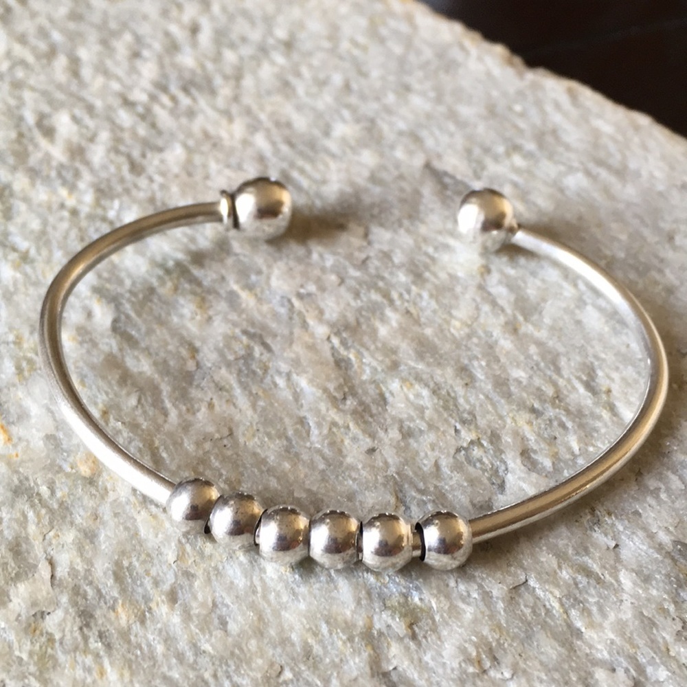 Sterling Silver Bead Cuff Bracelet
